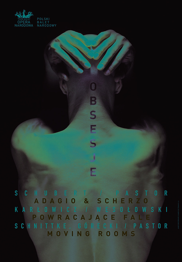 Plakat Wieczoru baletowego w trzech częściach "Obsesje" premiera 2014-03-29
