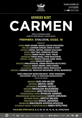 Afisz „Carmen” Georges Bizet premiera 2018-06-07