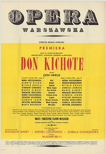 Afisz premierowy. „Don Kichote” Ludwig A. Minkus 1964-04-09