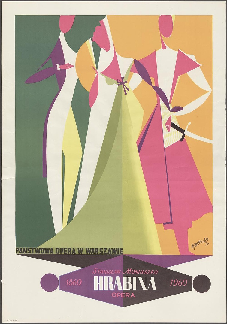 Plakat. "Hrabina" Stanisław Moniuszko 28-05-1960