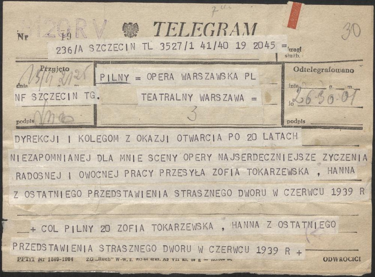 Otwarcie Teatru Wielkiego w Warszawie 19-11-1965