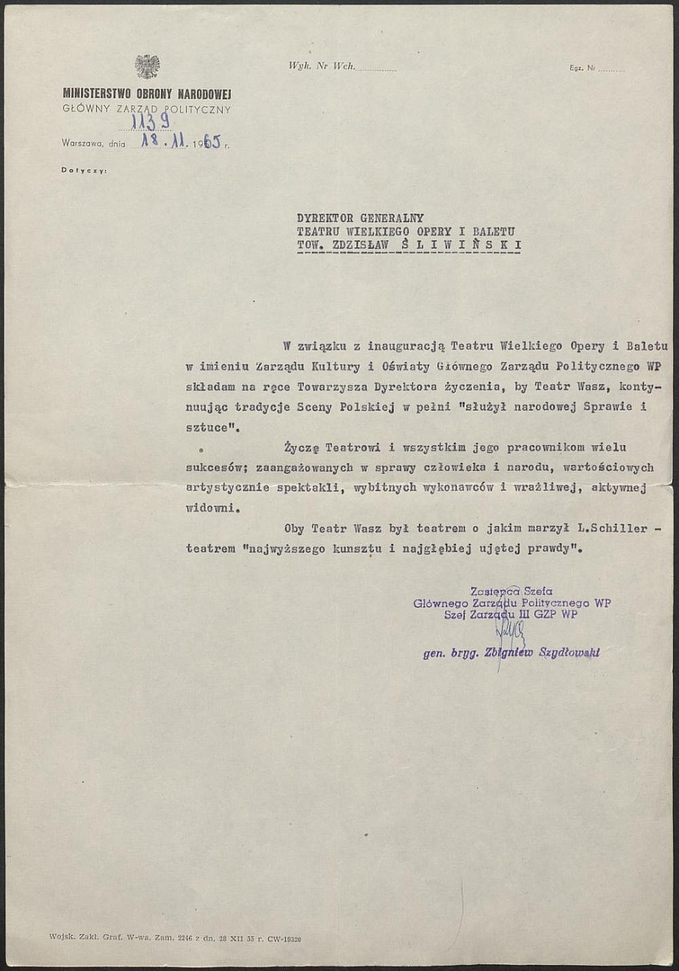 Otwarcie Teatru Wielkiego w Warszawie 19-11-1965