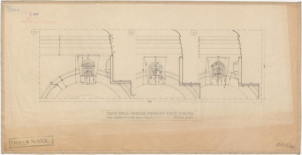 Inwentaryzacja Teatru Wielkiego – Rzuty. Przekroje, Elewacje. Płaskorzeźby