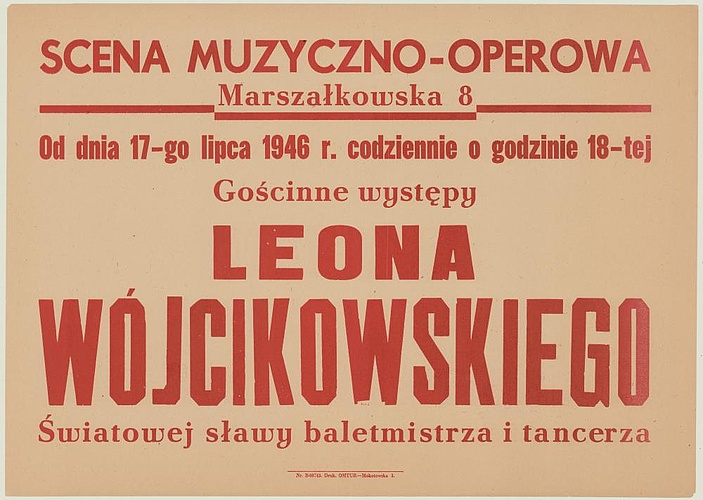 Sztrajfa. Gościnne występy Leona Wójcikowskiego - światowej sławy baletmistrza i tancerza. „Dvertissement” 1946-07-17