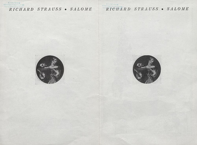 Wkładka obsadowa. „Salome” - Richard Strauss