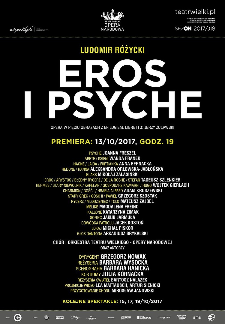 Afisz „Eros i Psyche” Ludomir Różycki premiera 2017-10-13