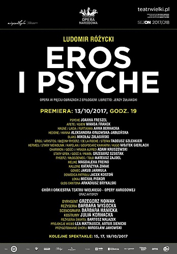 Afisz „Eros i Psyche” Ludomir Różycki premiera 2017-10-13