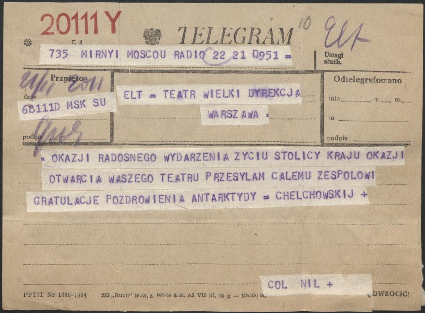 Otwarcie Teatru Wielkiego w Warszawie 19-11-1965