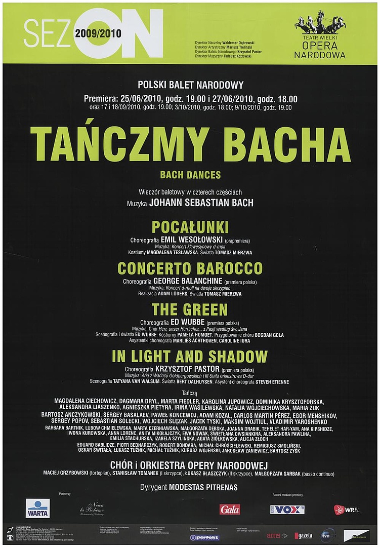 Afisz premierowy. „In light and shadow” Johann Sebastian Bach 2010-06-25