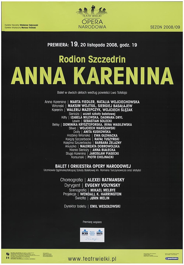 Afisz premierowy. „Anna Karenina” Rodion Szczedrin 2008-11-19