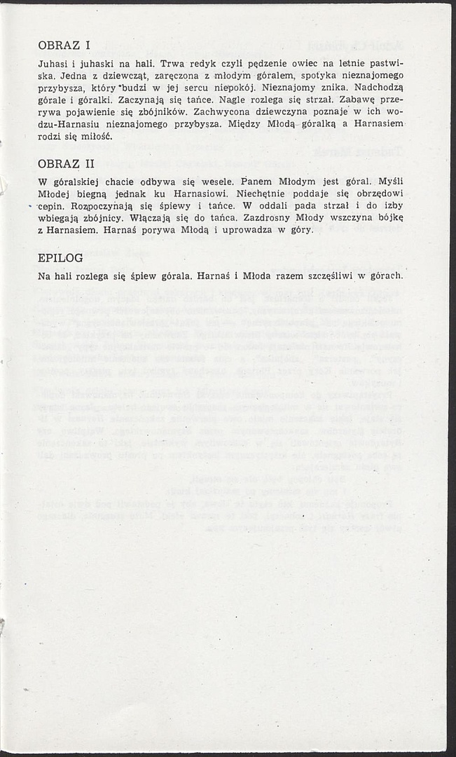 Program. „Harnasie” Karol Szymanowski 1982-10-16