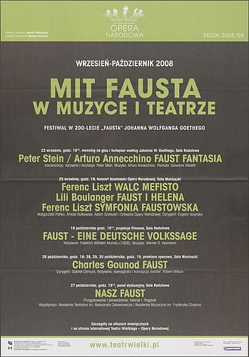 Afisz - „Faust” Charles Gounod 26-10-2008