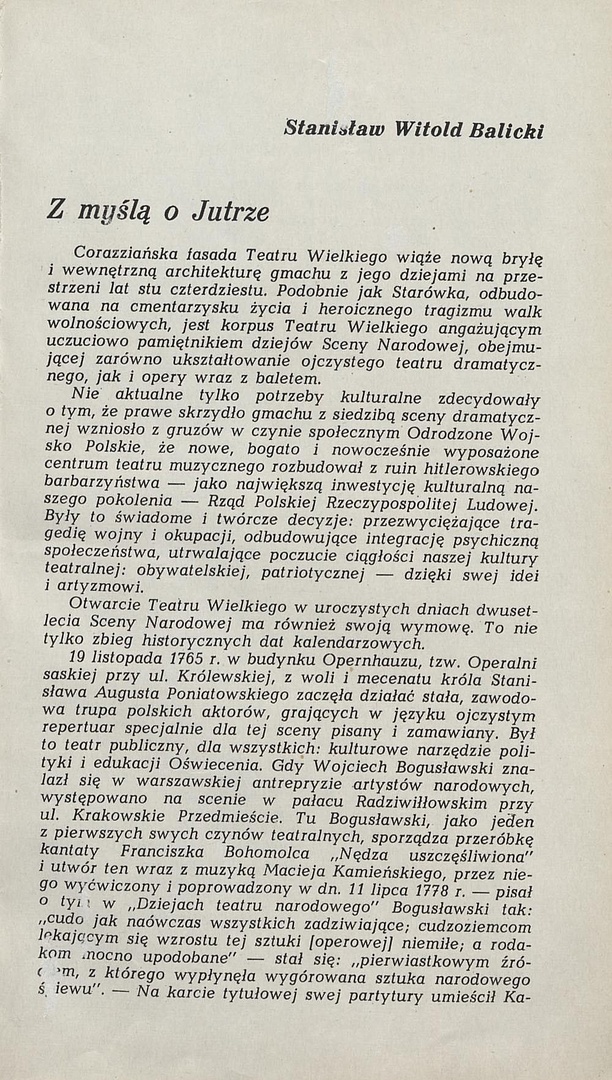 Program „Straszny dwór” Stanisław Moniuszko 20-11-1965