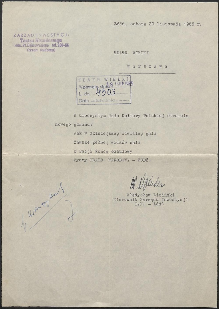 Otwarcie Teatru Wielkiego w Warszawie 19-11-1965