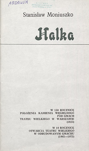 Program „Halka” Stanisław Moniuszko 26-10-1975