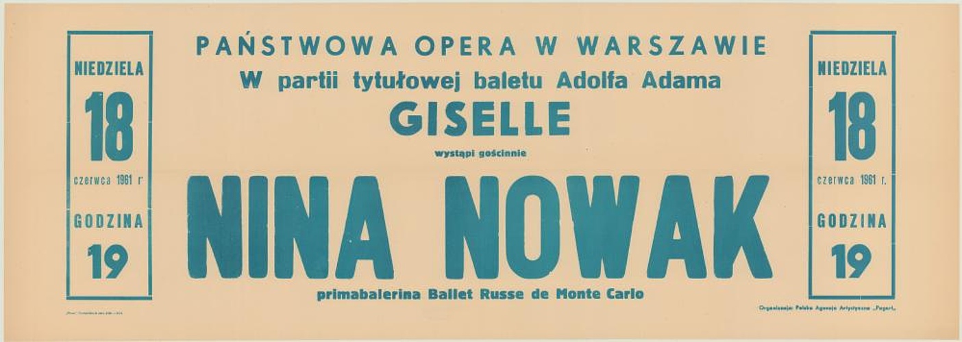Afisz premierowy „Giselle” Adolf Adam 1960-03-19
