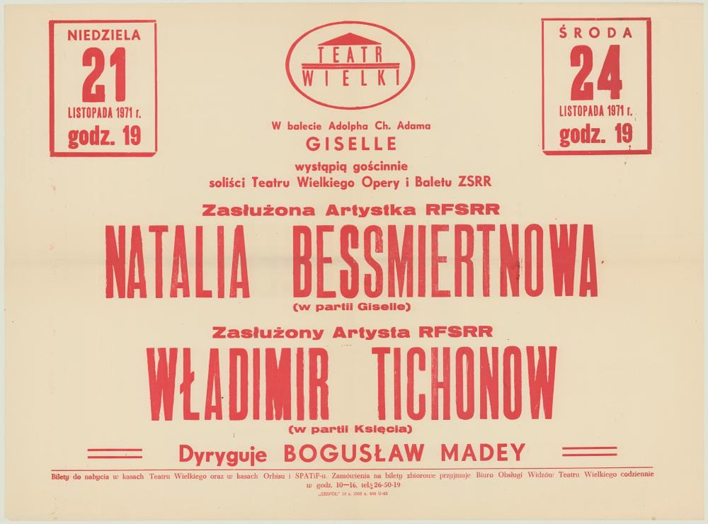 Sztrajfa. „Giselle” Adolphe Charles Adam 1971-11-24