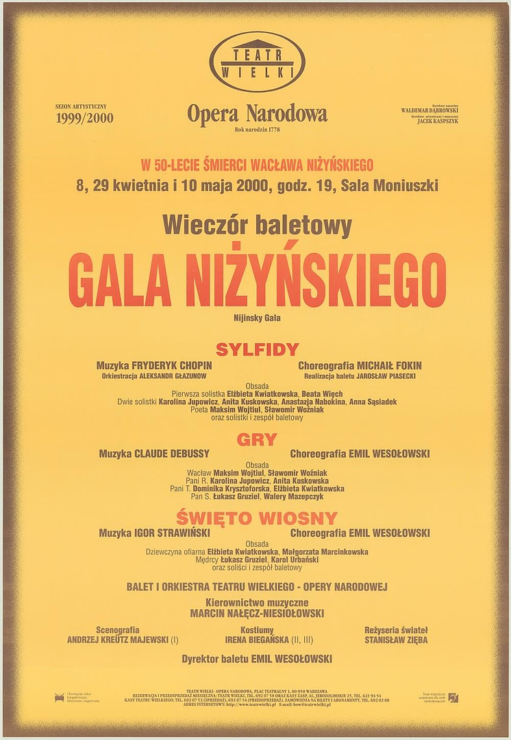 Afisz premierowy. „Sylfidy” Fryderyk Chopin 2000-04-08