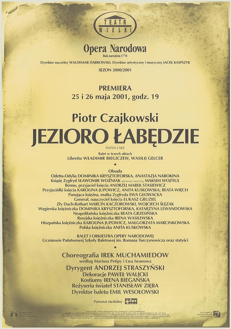 Afisz premierowy. „Jezioro łabędzie” Piotr Czajkowski 2001-05-25