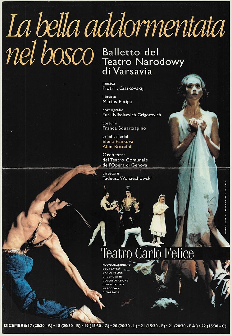 Afisz. „La bella addormentata nel bosco” Piotr I. Ciaikovskij 1996-12-17