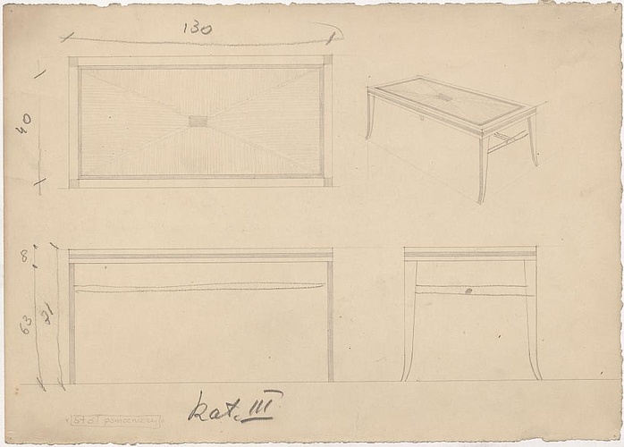 Projekt Stół pomocniczy Kat III