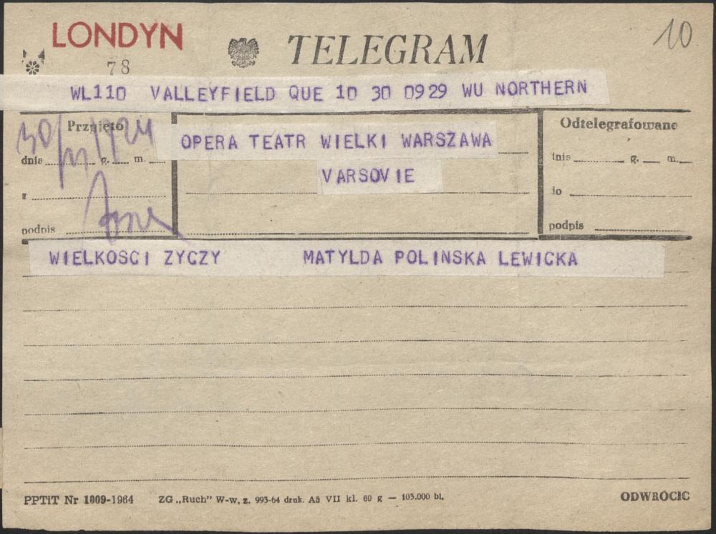 Otwarcie Teatru Wielkiego w Warszawie 19-11-1965