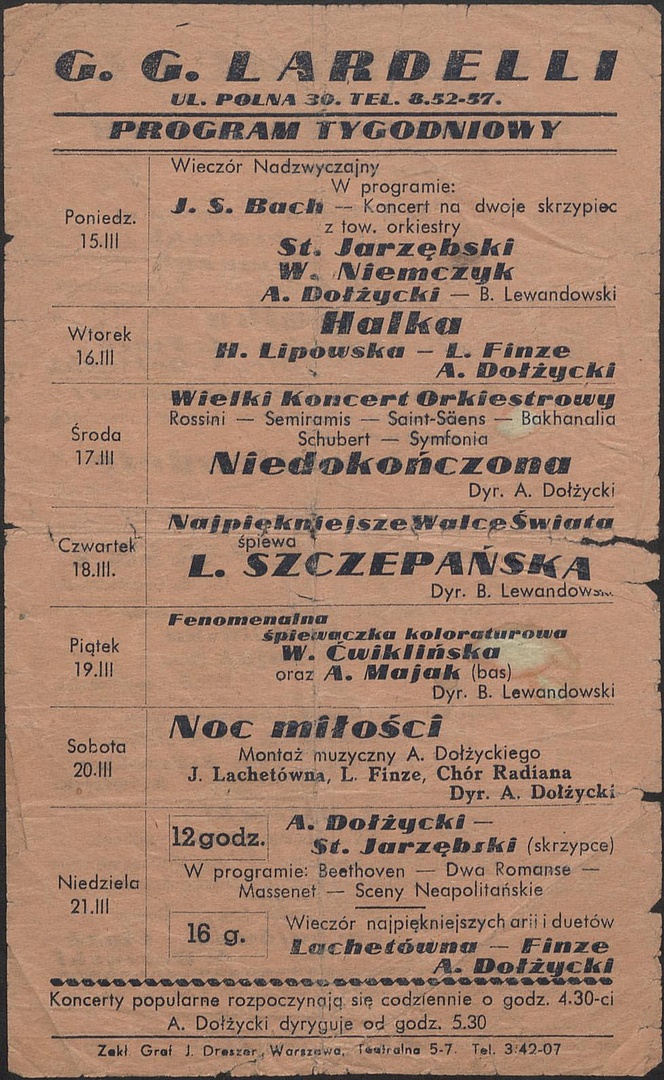 Program repertuarowy15-03-1943 –21-03-1943