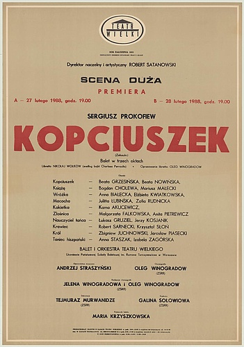 Afisz premierowy. „Kopciuszek” Sergiusz Prokofiew 1988-02-27