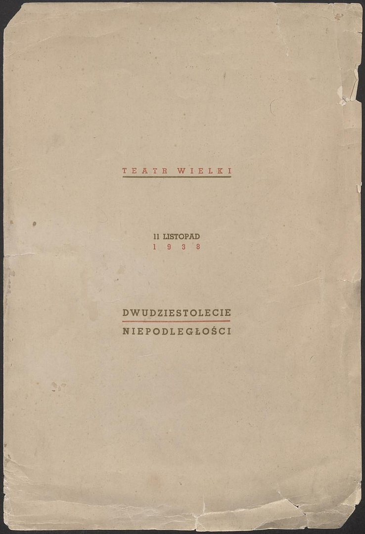 Program z okazji dwudziestolecia niepodległości 11-11-1938