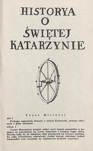 Program. „Historya o św. Katarzynie” Romuald Twardowski 14-12-1985