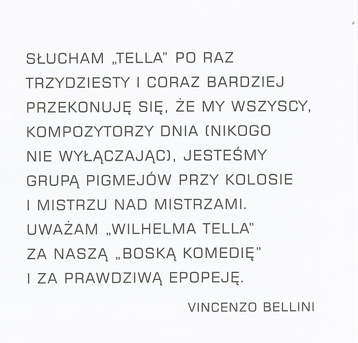 Program „Wilhelm Tell” Gioachino Rossini premiera 2015-06-21