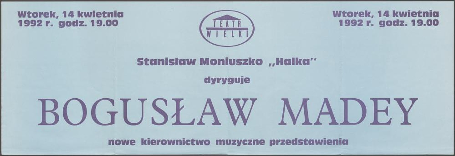 Sztrajfa. Dyryguje Bogusław Madey „Halka” Stanisław Moniuszko 14-04-1992