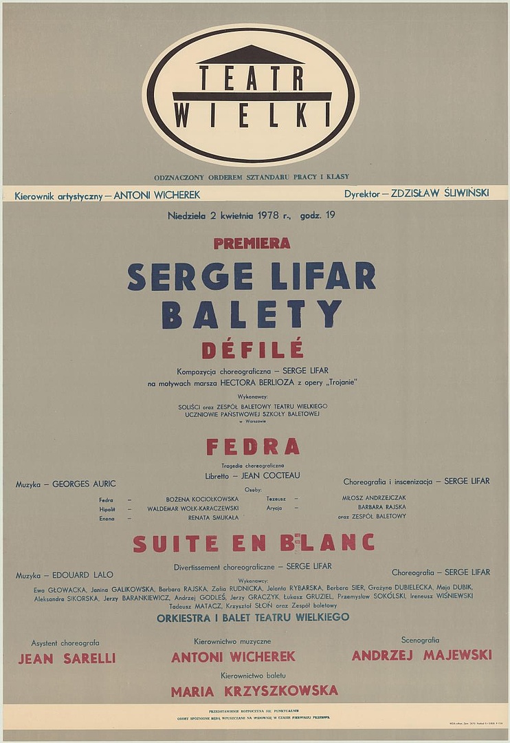 Afisz premierowy. „Defile” Hector Berlioz 1978-04-02