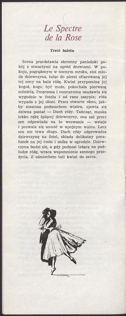 Program. „Le spectre de la rose” Carl Maria Weber 1975-11-23