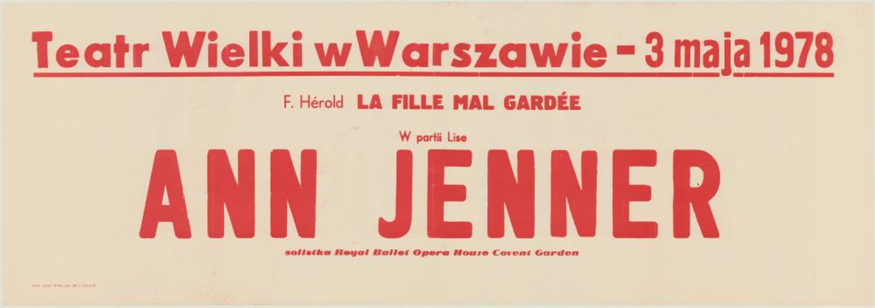 Sztrajfa. „La fille mal gardée”/ „Córka źle strzeżona” Ferdinand Hérold 1978-05-03